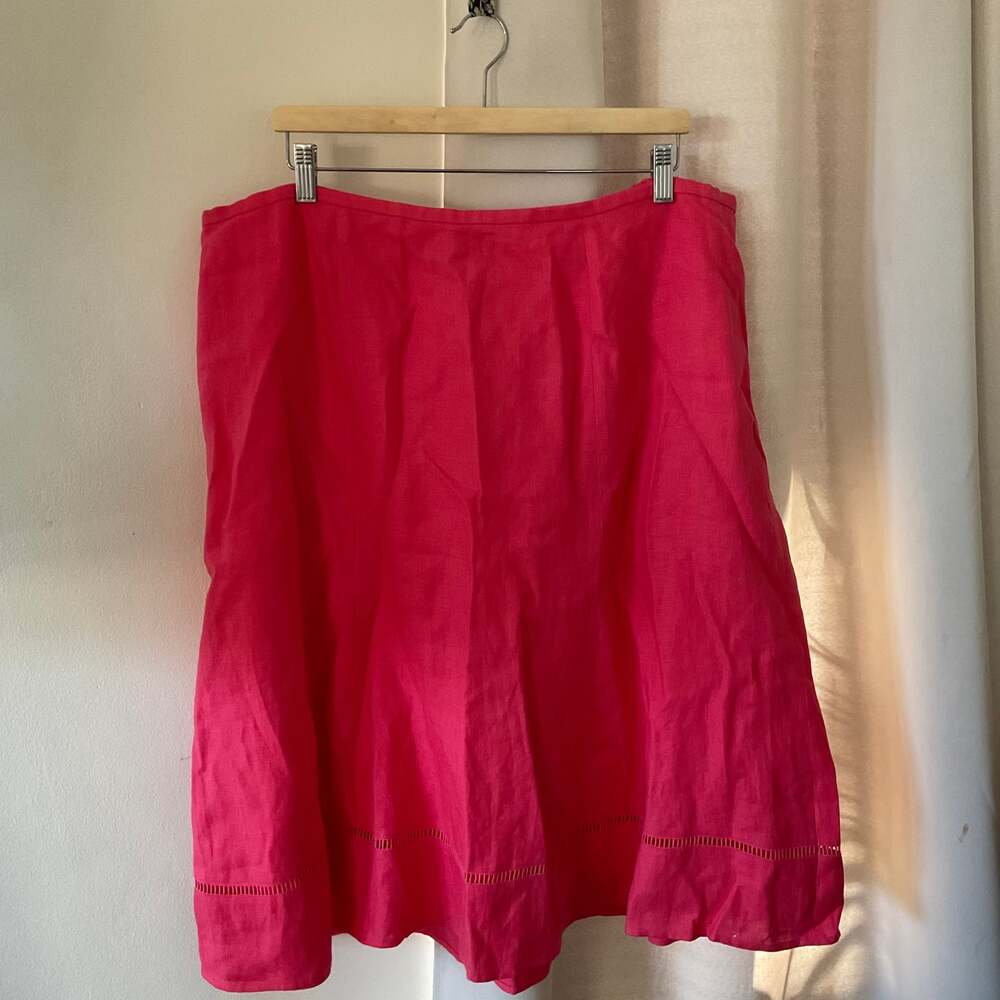 Talbots Petites Pink Irish Linen Skirt
